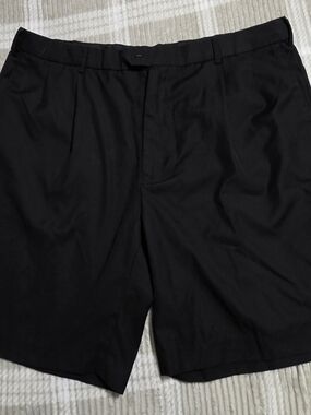 Bocaccio Golf Mens 40 Black Shorts Pleated‎ Front Super 120s Performance